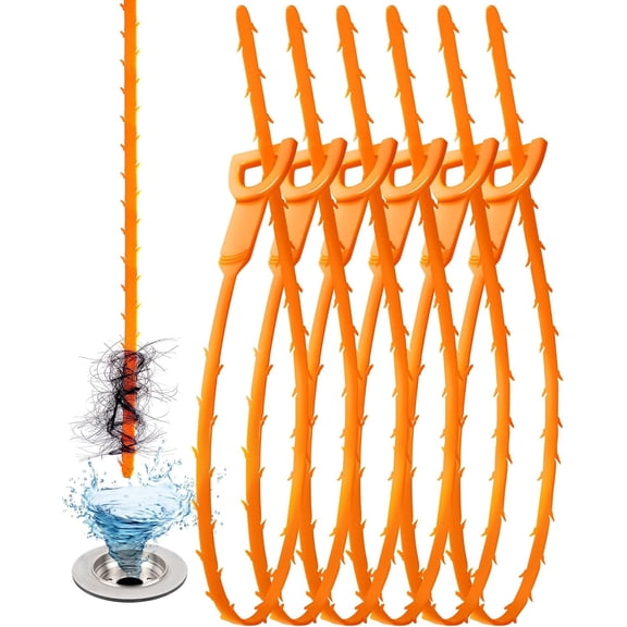 12 Pack Drain Clog Remover - Flexible Drain Snake for Effective Cleaning Hair and Debris in Sink or Bathtub, 19.6-Inch
