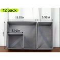 thumbnail image 1 of NEWJOEY Closet Drawer Organizers 12 Pack, Foldable Storage Bins with Dividers, 3 Sizes Fabric Dresser Boxes for Clothes, Gray, 1 of 6