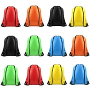 12 Pack Drawstring Tote Bag Cinch Gym Bags Storage Backpack Drawstring Bag for School Gym Traveling Swimming Kids children Adults