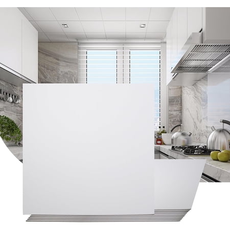 12-Pack Drop Ceiling Tile 2ft x 2ft, Smooth White PVC Ceiling Panel 24 x 24in, 4mm thicknesses Waterproof Reusable and Fire-Rated, 48 Sq. Ft (12, White)