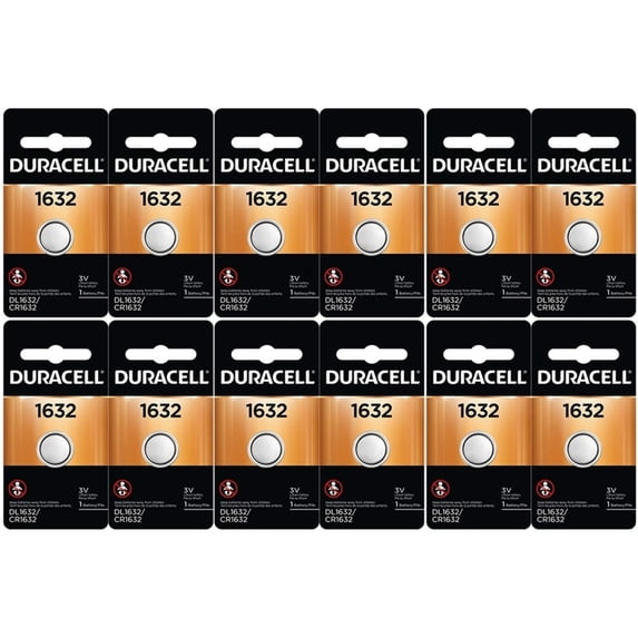 12-Pack Duracell 1632 Batteries 3.0 Volt Lithium Coin Button