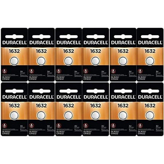 12-Pack Duracell 1632 Batteries 3.0 Volt Lithium Coin Button