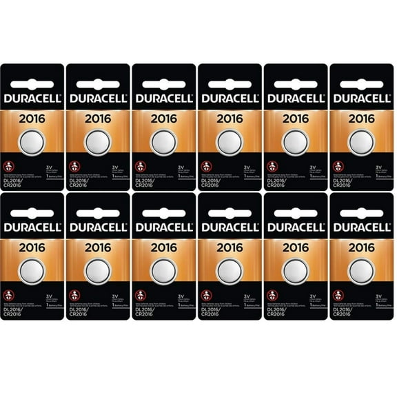 12-Pack Duracell 2016 Batteries 3.0 Volt Lithium Coin Button