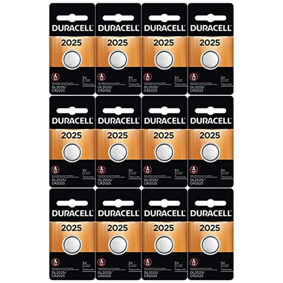 12-Pack Duracell 2025 Batteries 3.0 Volt Lithium Coin Button