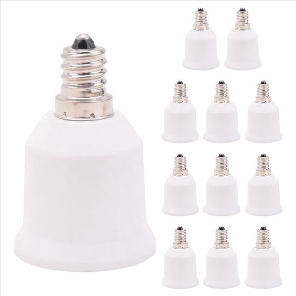 12 Pack E12 to E26 Adapter E12 Light Socket to Medium Base E26 E27 Converter Light Socket Adapter Chandelier Socket