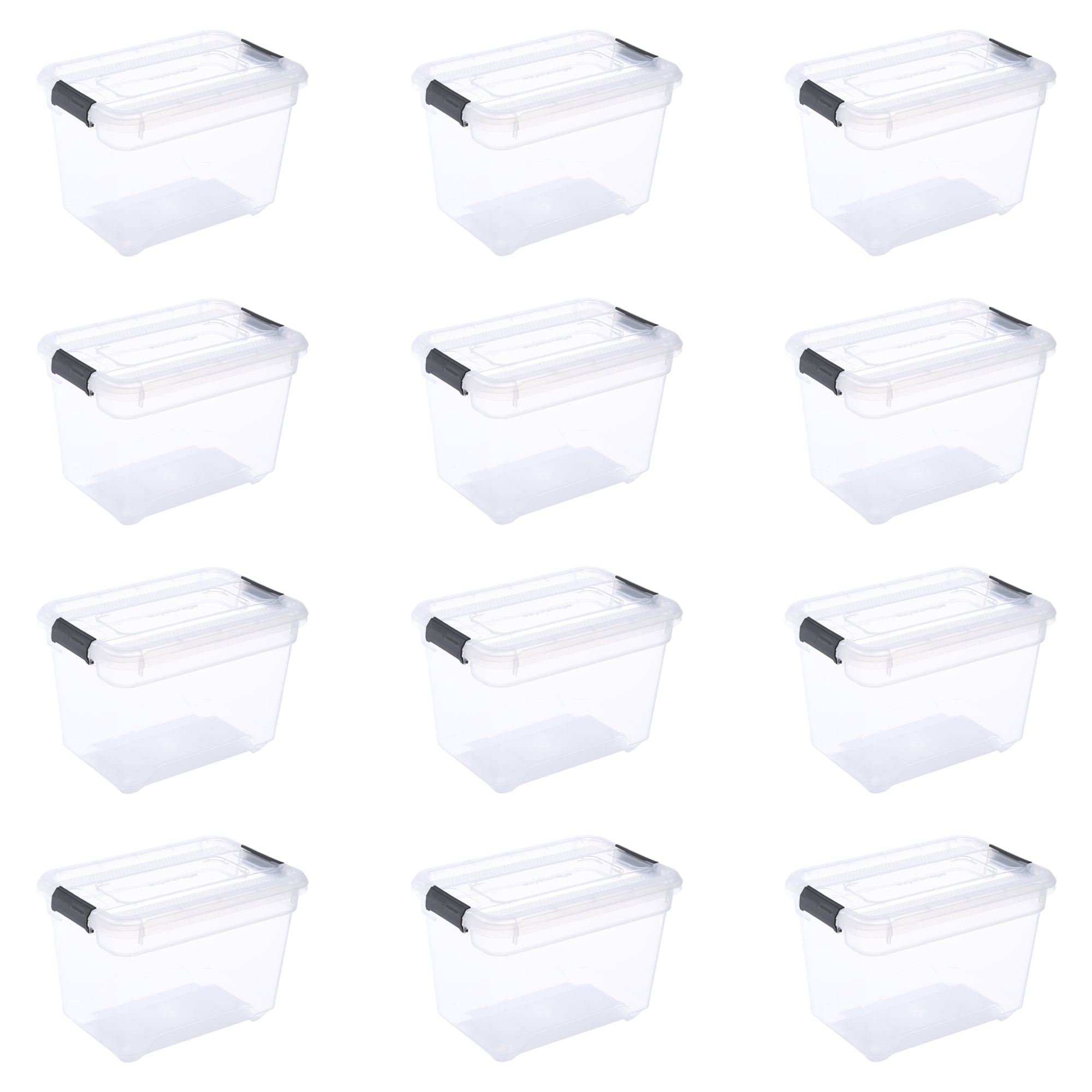 Ezy Storage Solutions Line 1.9 Qt Clear Plastic Storage Box with ...