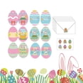 thumbnail image 1 of 12 Pack Easter Cards with Envelopes & Stickers Happy Easter Greeting Cards Bunny Card for Classroom Exchange Spring Colorful Eggs Bunny Blank Card Holiday, C, 1 of 4