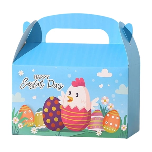 12 Pack Easter Paper Gift Bags with Bunny and Easter Egg Pattern, Easter Treat Bags for Candy, Party Favor Goodie Bags, Holiday Decorations