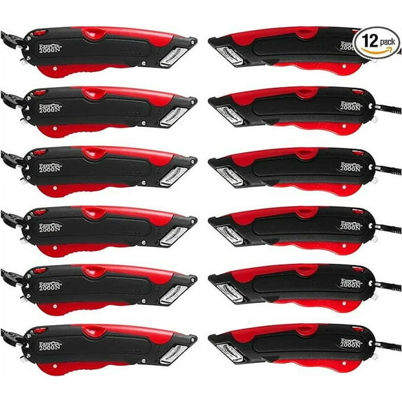 12 Pack Easycut Red Safety Box Cutters Easy Cut