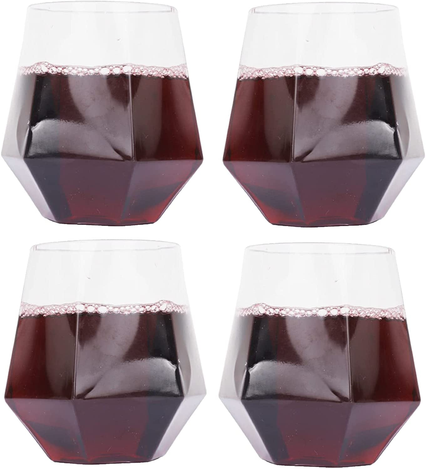 (60 PACK) EcoQuality Translucent Grey Plastic Wine Glasses - 12 oz Wine  Glass with Stem, Disposable Shatterproof Wine Goblets, Reusable, Elegant  Drink