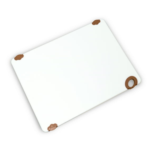 [12 Pack] EcoQuality Rectangular Cutting Board with Brown Rubber Grip Hook, Plastic Chopping Board, Great for Home, Kitchen and Industrial Use (18 x 24 x 1/2 inch)