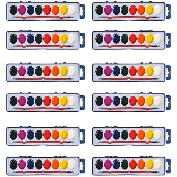 12 Pack Eight-Color Paint Set - 8 Washable Colors Perfect for Arts and Crafts for Parties