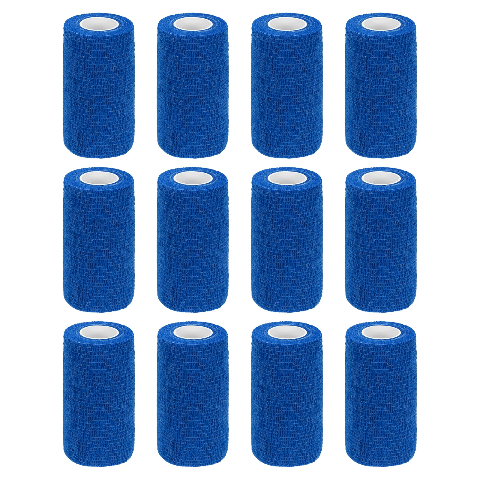 12 Pack Elastic Cohesive Bandage Wrap 4 Inch x 5 Yards Breathable Self Adhesive Athletic Tape Roll Blue