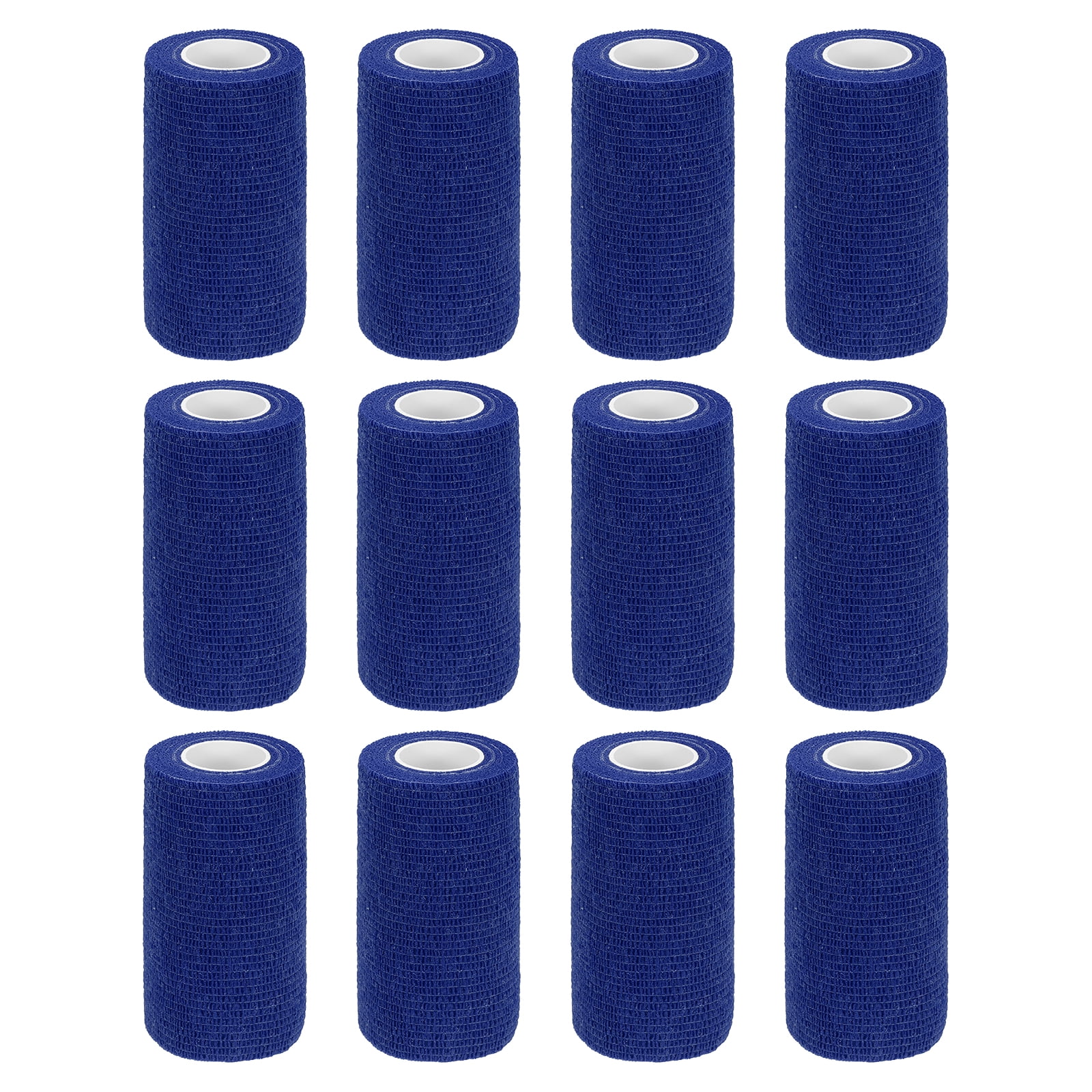 12 Pack Elastic Cohesive Bandage Wrap 4 Inch x 5 Yards Breathable Self Adhesive Athletic Tape Roll Deep Blue