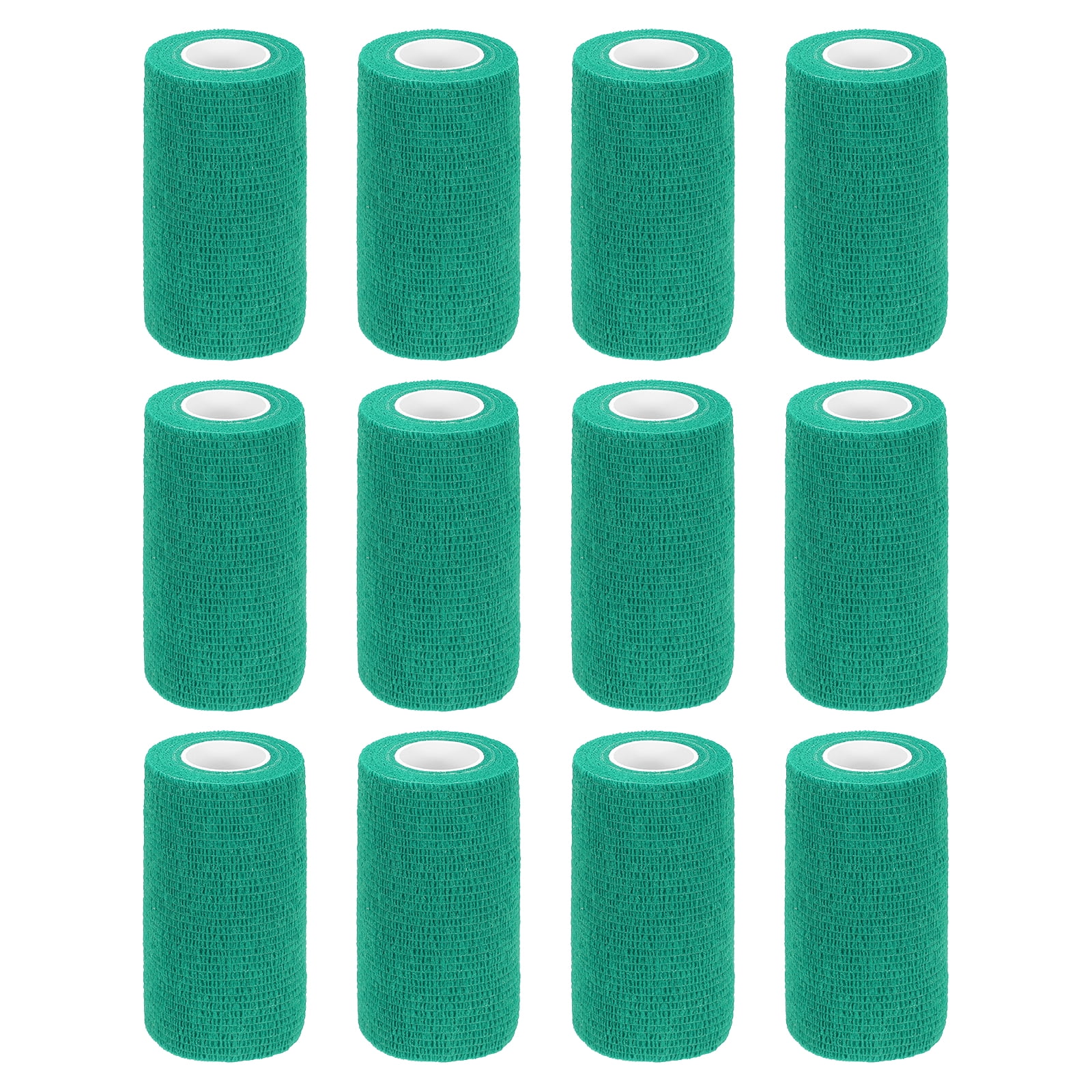 12 Pack Elastic Cohesive Bandage Wrap 4 Inch x 5 Yards Breathable Self Adhesive Athletic Tape Roll Green