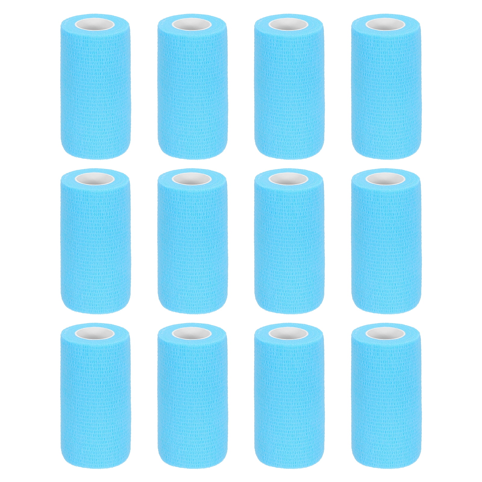 12 Pack Elastic Cohesive Bandage Wrap 4 Inch x 5 Yards Breathable Self Adhesive Athletic Tape Roll Light Blue