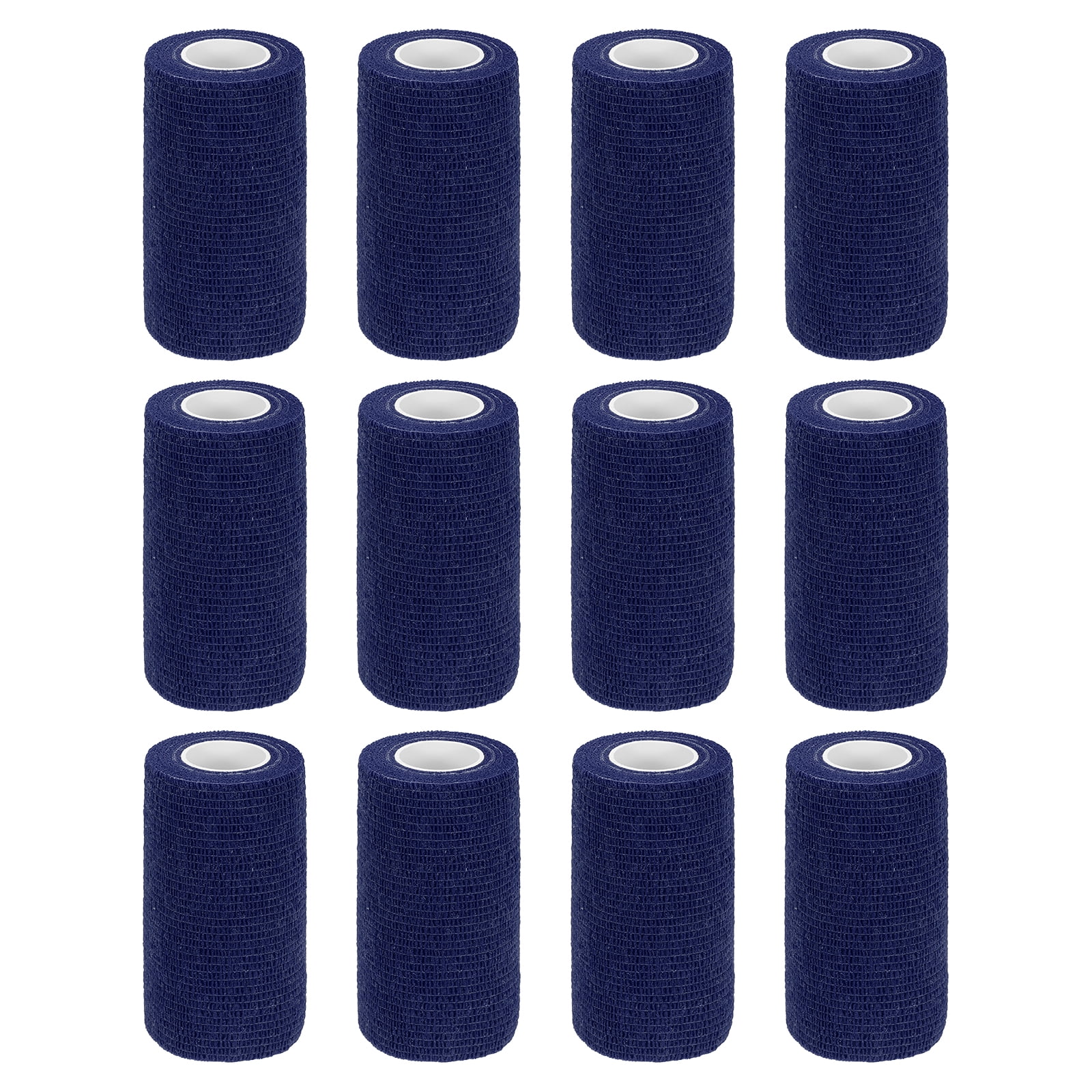 12 Pack Elastic Cohesive Bandage Wrap 4 Inch x 5 Yards Breathable Self Adhesive Athletic Tape Roll Navy Blue