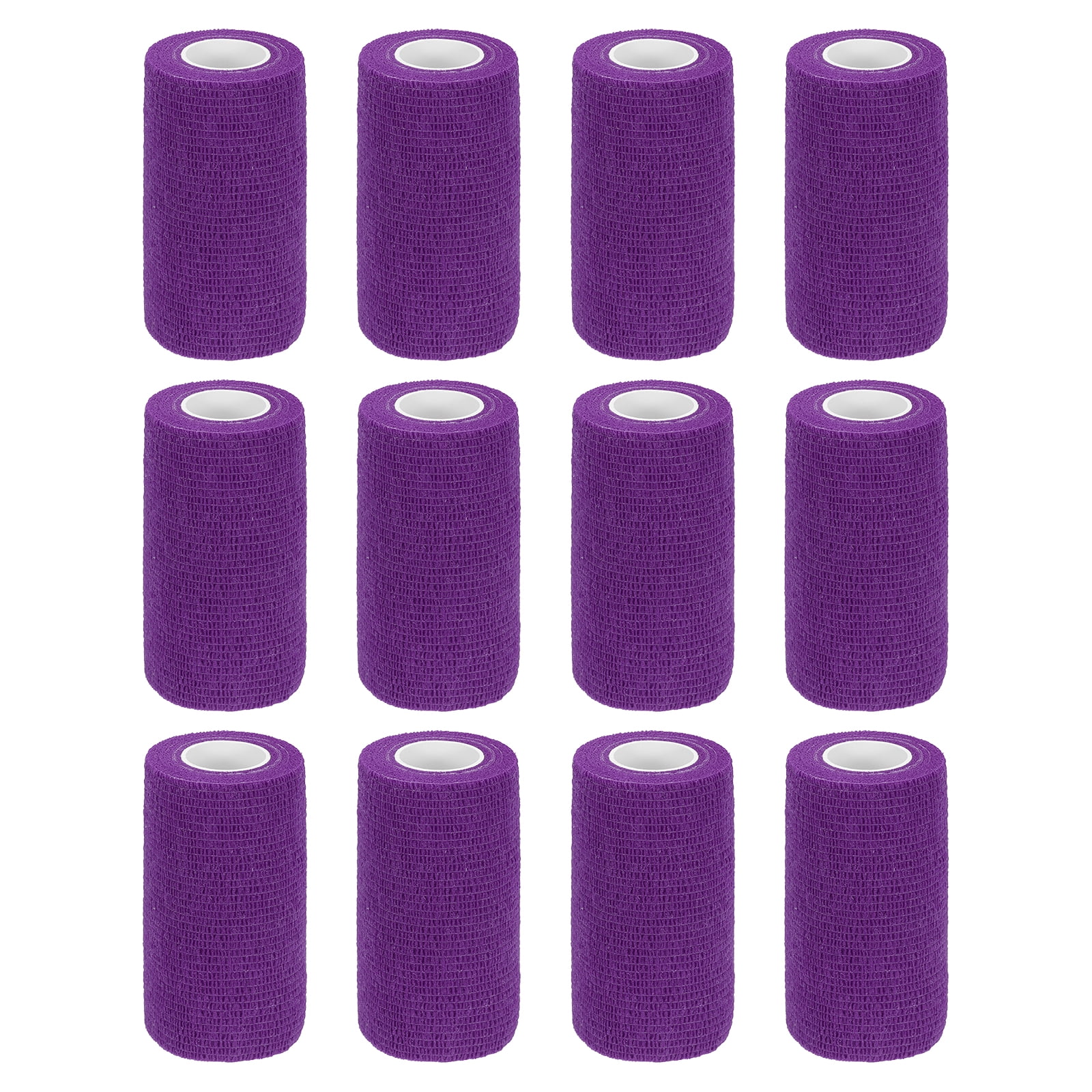 12 Pack Elastic Cohesive Bandage Wrap 4 Inch x 5 Yards Breathable Self Adhesive Athletic Tape Roll Purple