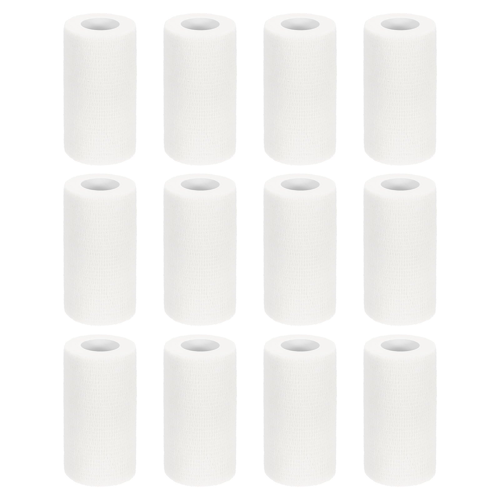 12 Pack Elastic Cohesive Bandage Wrap 4 Inch x 5 Yards Breathable Self Adhesive Athletic Tape Roll White
