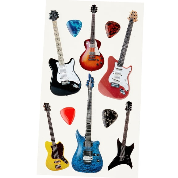 Recollections Electric Guitar Stickers, 12 Pack