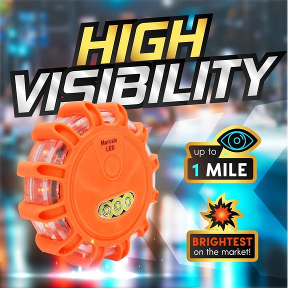 12-Pack Emergency Flares for Vehicles | Emergency Roadside Lights | Complete LED Road Flares Kit | Emergency Lights For Vehicles | Perfect For Gifting or Everyday Roadside Safety