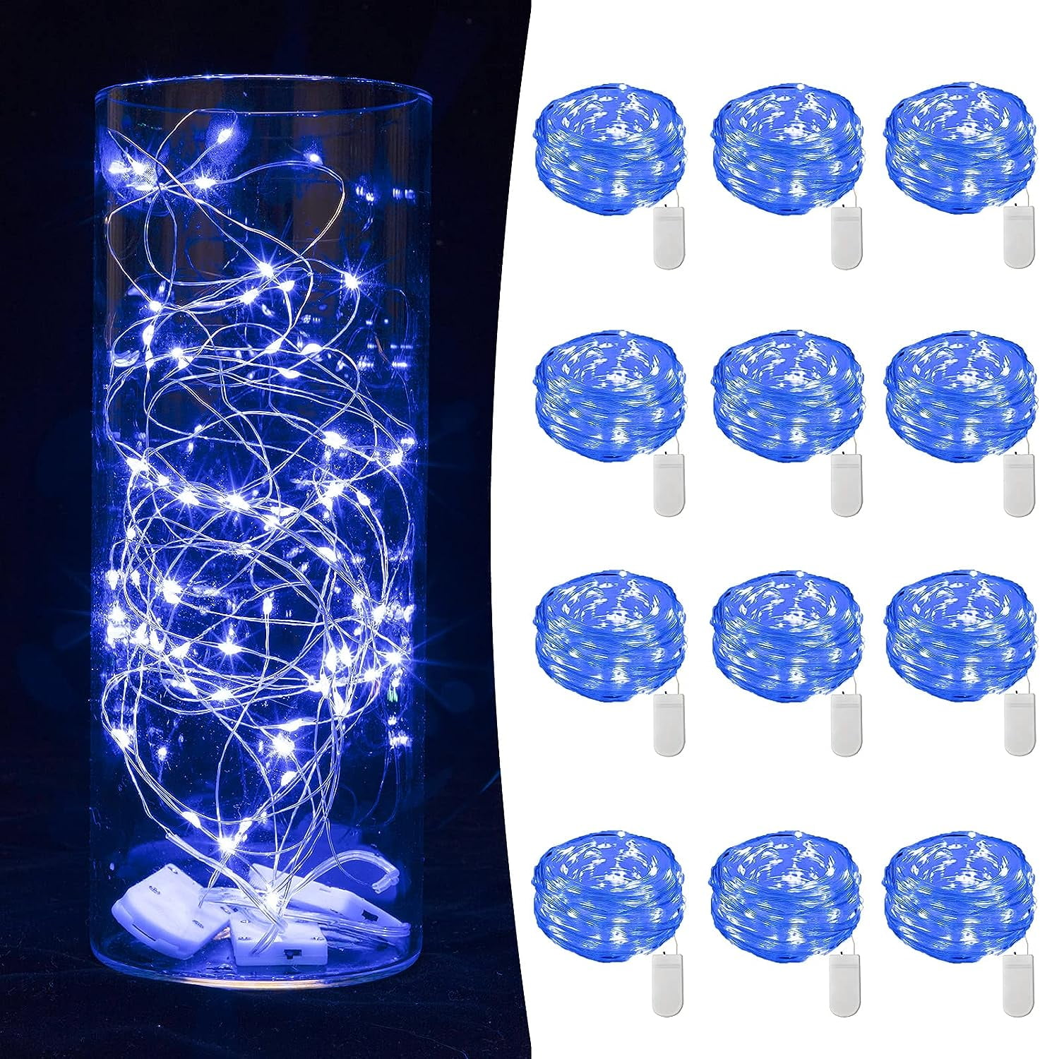 12 Pack Fairy Lights Battery Operated 6.6 ft 20 LED Mini String