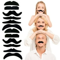 12-Pack Fake Mustaches for Costume & Party - Realistic Gag Gifts, Halloween Accessories, Fun Props for Camping, Travel & Office Pranks - Self-Adhesive Mustache Set for Men & Women