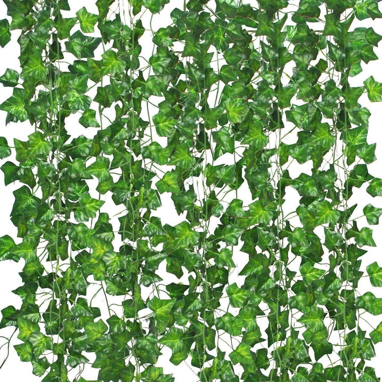 12 Pack Fake Vines for Room Decor Artificial Ivy Garland with Clip ...