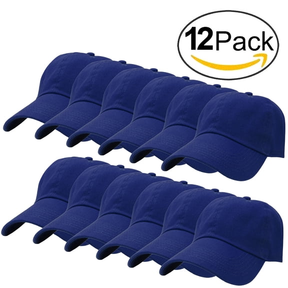 12-Pack Falari Baseball Cap Hat 100% Cotton Adjustable Size