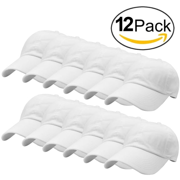 12-Pack Falari Baseball Cap Hat 100% Cotton Adjustable Size