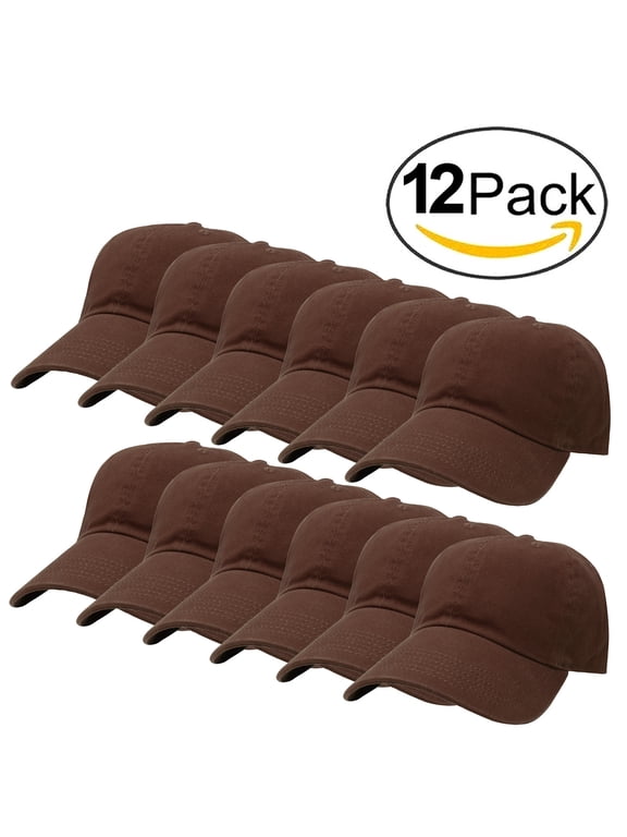 12-Pack Falari Baseball Cap Hat 100% Cotton Adjustable Size
