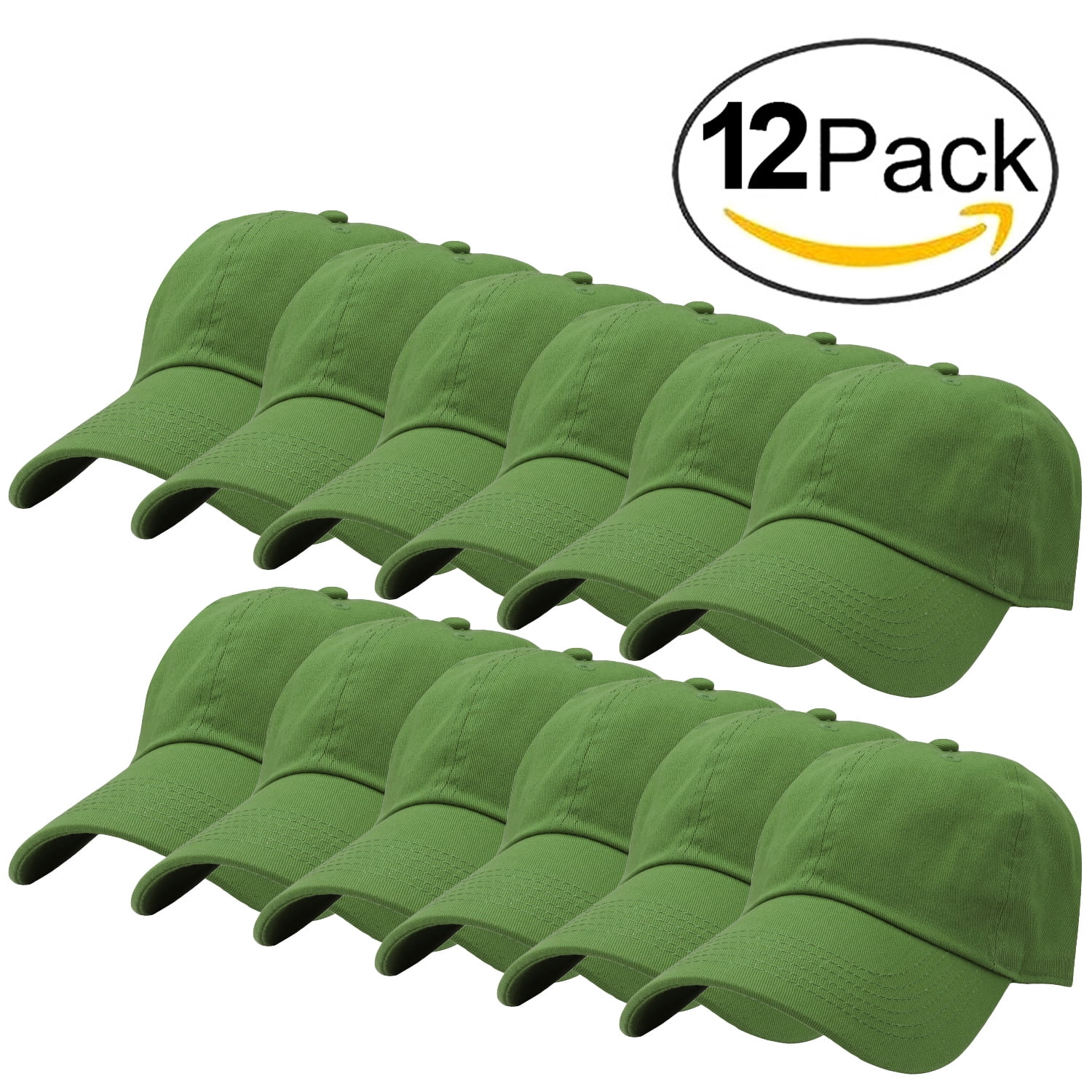 12-Pack Falari Baseball Cap Hat 100% Cotton Adjustable Size