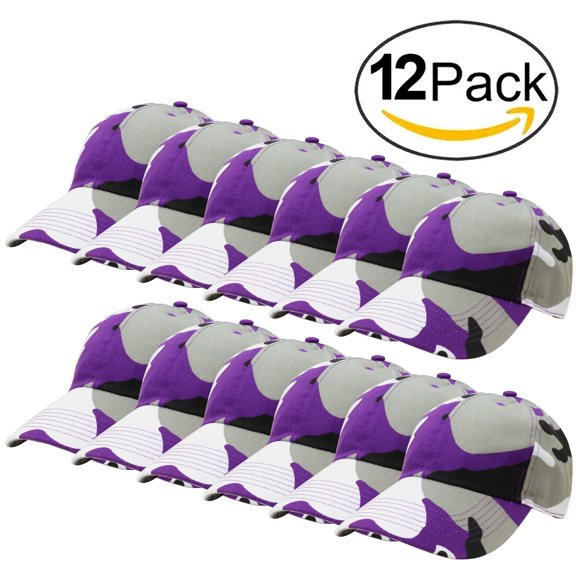 12-Pack Falari Baseball Cap Hat 100% Cotton Adjustable Size