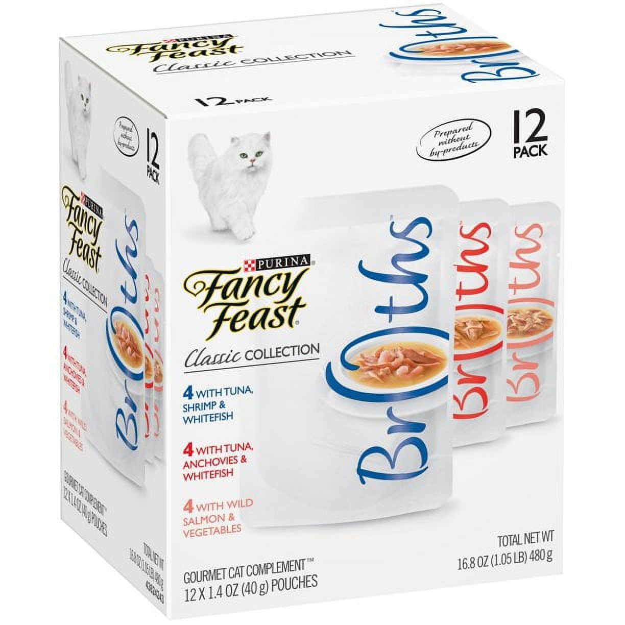 Purina Fancy Feast Wet Cat Food Complement, 12 Pack, Tuna & Whitefish
