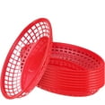 thumbnail image 1 of 12 Pack Fast Food Baskets,Bexikou Plastic Fast Food Restaurant Baskets, Food Baskets for Serving,Bread Fry Baskets Serving Tray for Hot Dogs, Chicken, Burgers, Sandwiches, Fries(Red), 1 of 7
