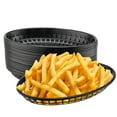 thumbnail image 1 of 12 Pack Fast Food Serving Baskets,Bexikou Food Service Baskets,Plastic Food Basket,Plastic Oval Restaurant Basket for Fast Food Restaurant, Burgers, Sandwiches, Fries (Black), 1 of 7