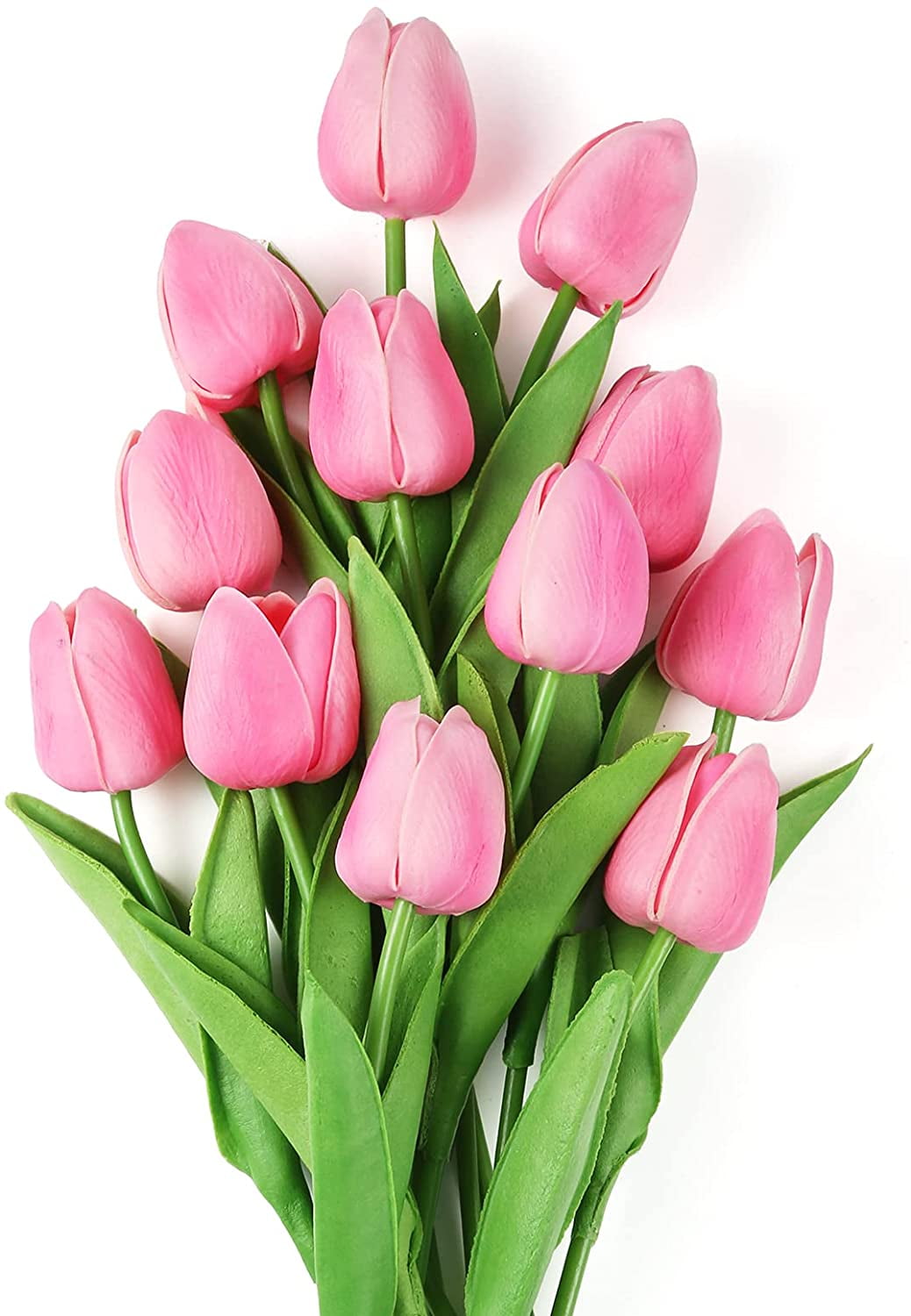 12 Pack Faux Tulips Artificial Flowers Arrangement Bouquet for Home