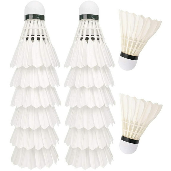 12 Pack Feather Badminton Shuttlecocks,Bexikou Stability and Durability Feather Balls,Hight Speed Training Badminton for Outdoor Sports Entertainment Training