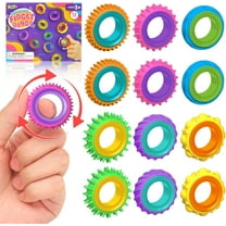 12-Pack Fidget Sensory Rings – Finger Spinner Stress Relief Toys, Textured Calming Fidgets for Anxiety, Focus, Classroom, Office, Desk, Stocking Stuffers, ADHD & Autism Support