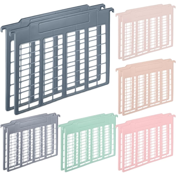 12 Pack File and Folder Dividers 11 x 6 Inches Hanging Filing Cabinet Dividers Plastic Folder Organizer Insertable File Separators Office Filing Supplies for Organization (Morandi Color)