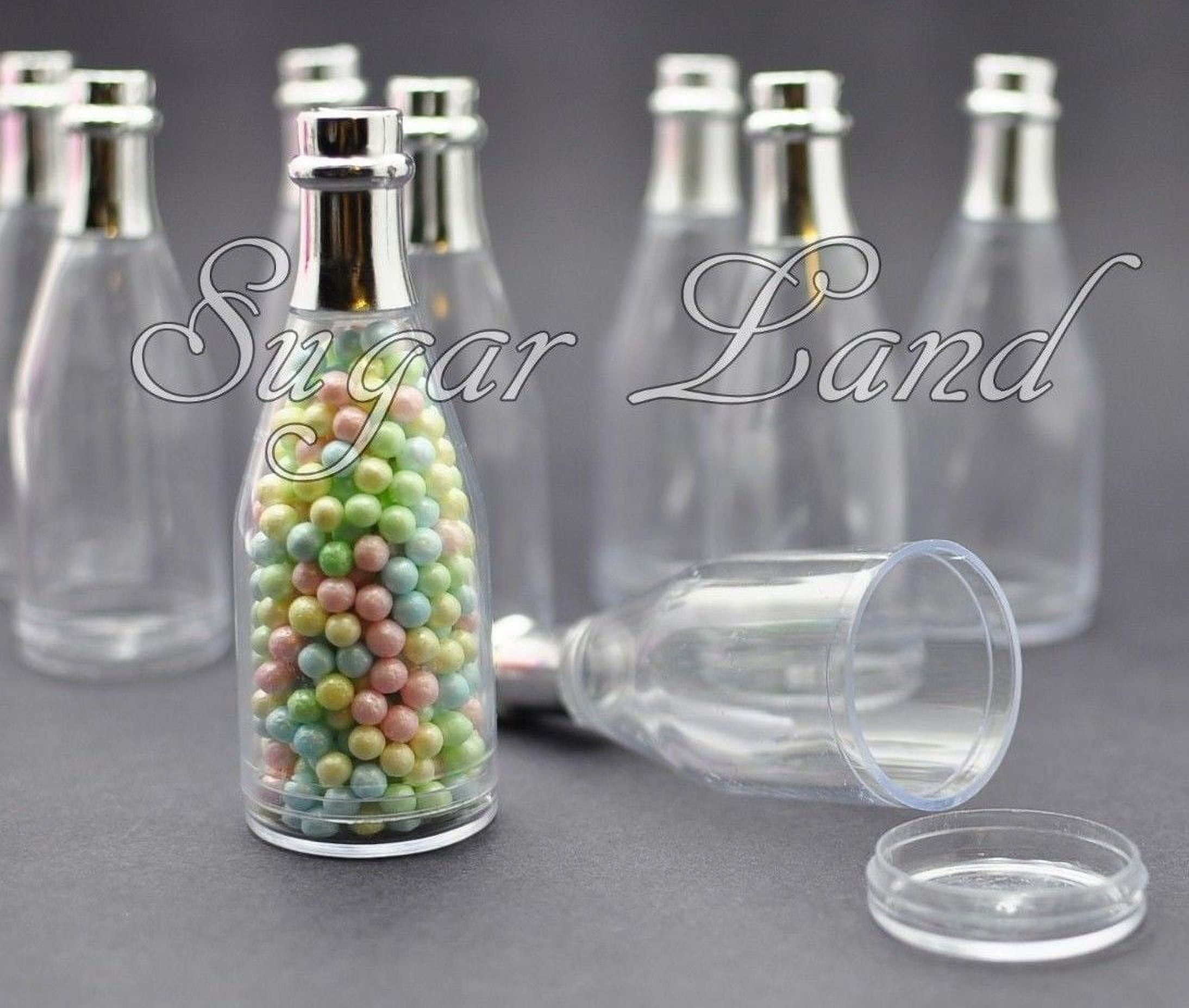 (12 Pack) Fillable Champagne Bottles Wedding Party Shower Event Favors Candy Clear Quinceanera Gift