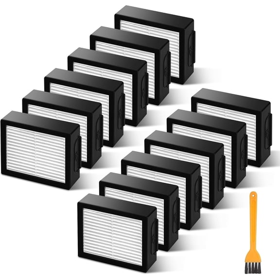 12 Pack Filter Replacements for i Robot Roomba E I & J Series E5 E6 i1 i1+ i3 i3+ i4 i4+ i5 i5+ i6 i6+ i7 i7+ i8 i8+ NOT for J9, High Efficiency Filter for iRobot Roomba Replacement Parts