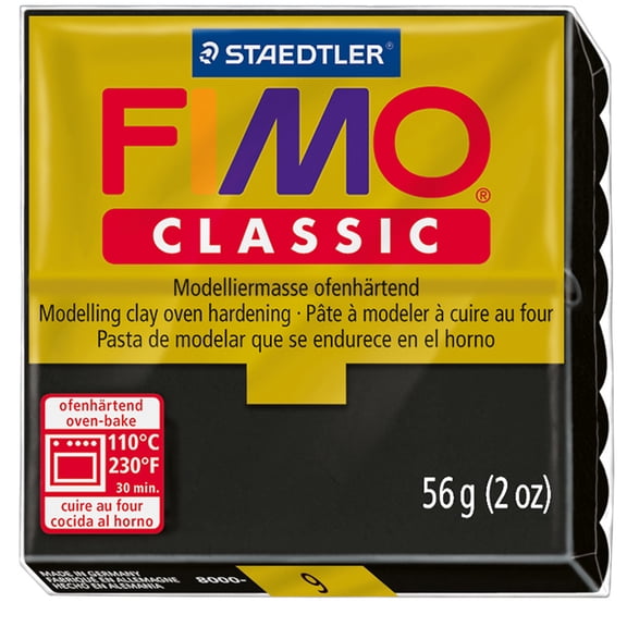 Fimo Classic Black Clay, 12 Pack