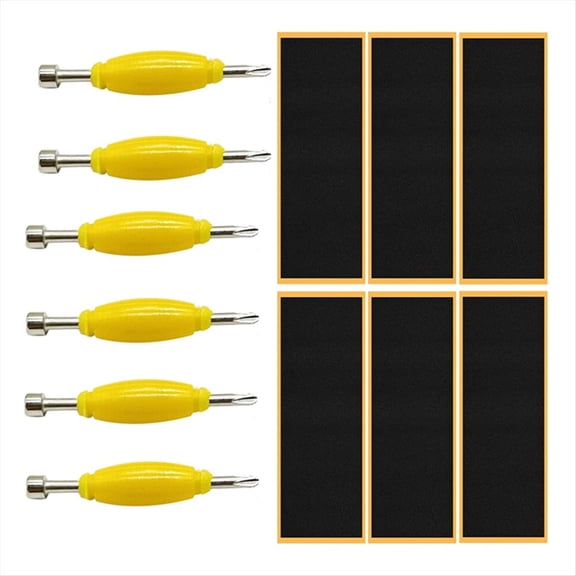 12 Pack Fingerboard Grip Tape Sticky Foam Sticker Replacement + Screwdriver Tool Nut Driver for Finger Skateboards