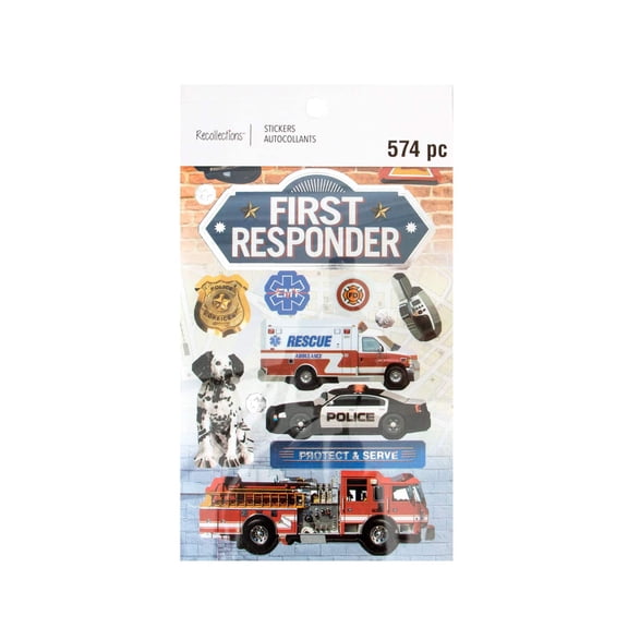 Recollections First Responder Stickers, 12 Pack