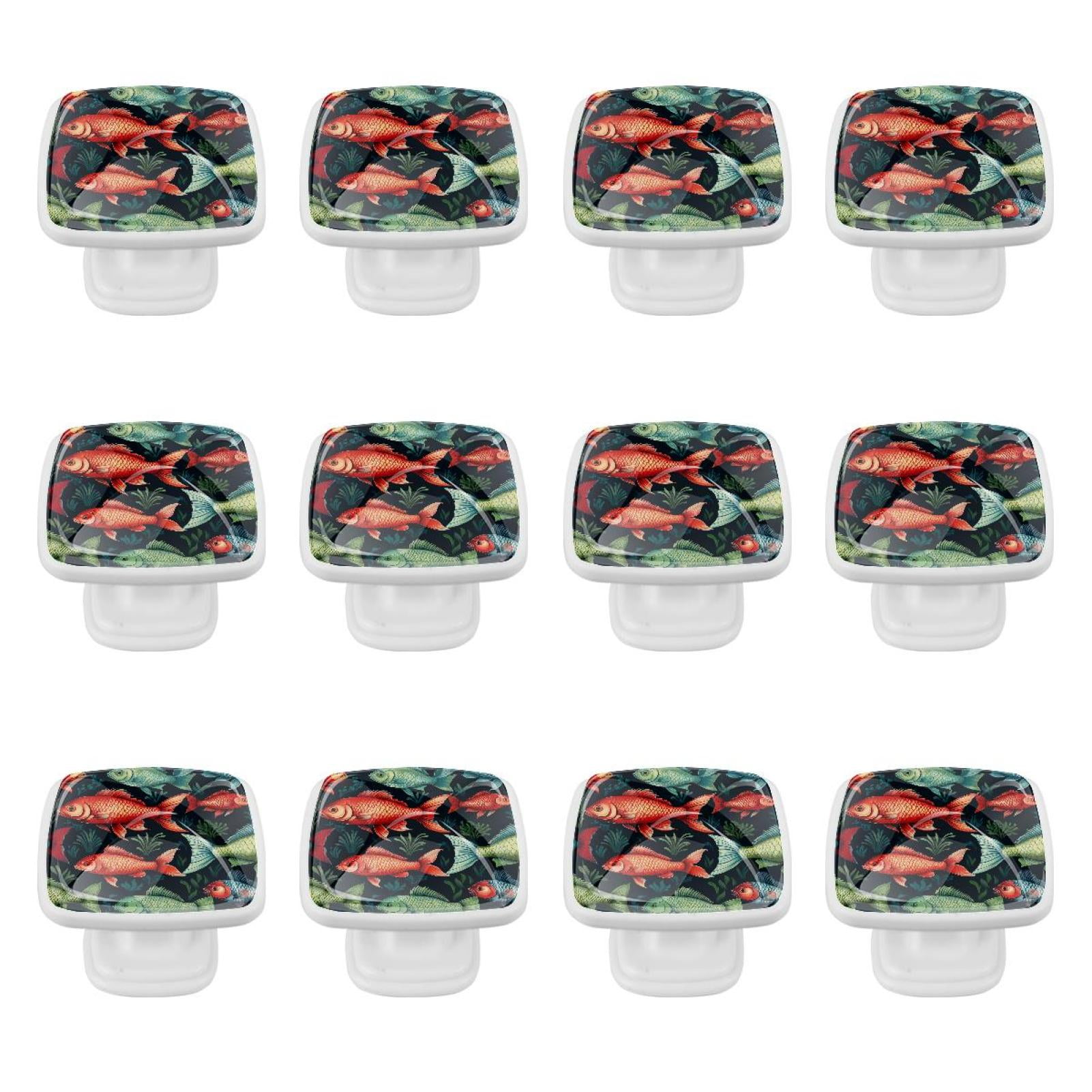 12 Pack Fish Kitchen Cabinet Square Knob Cabinet Hardware for Dresser ...