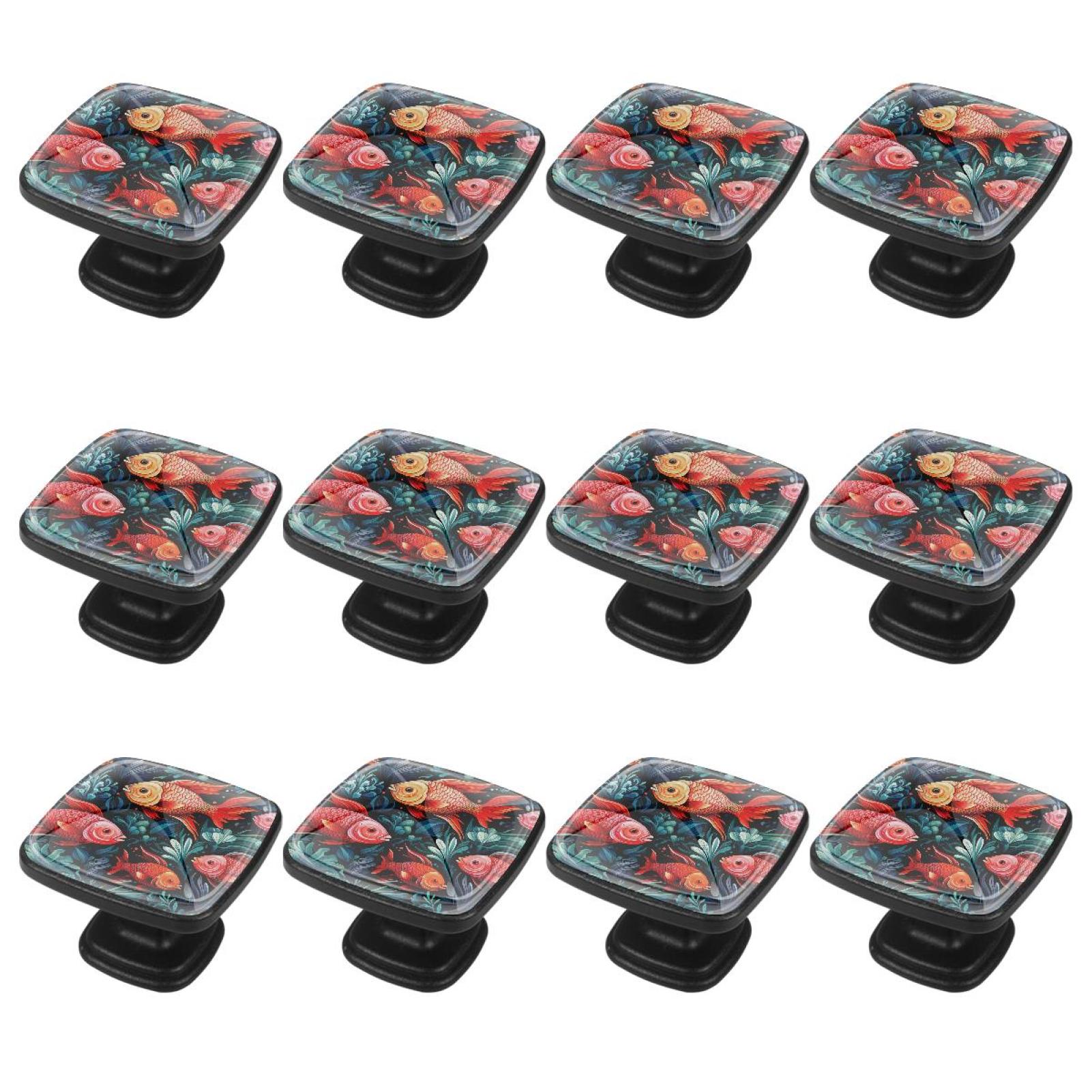 12 Pack Fish Kitchen Cabinet Square Knob Cabinet Hardware for Dresser ...