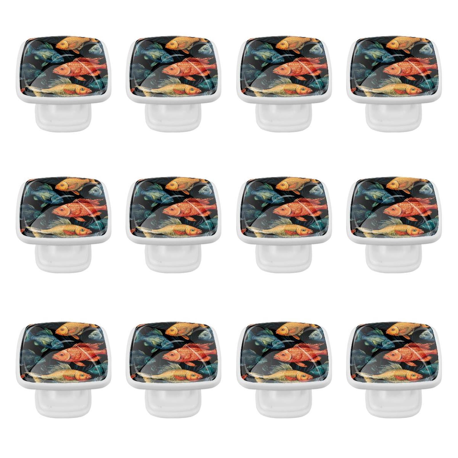 12 Pack Fish Square Cabinet Knobs Kitchen Cabinet Pulls Cupboard ...