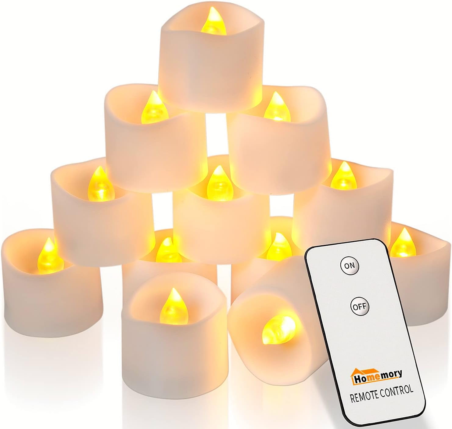 12Pack Flameless Tea Lights with Remote Control BatteryOperated LED