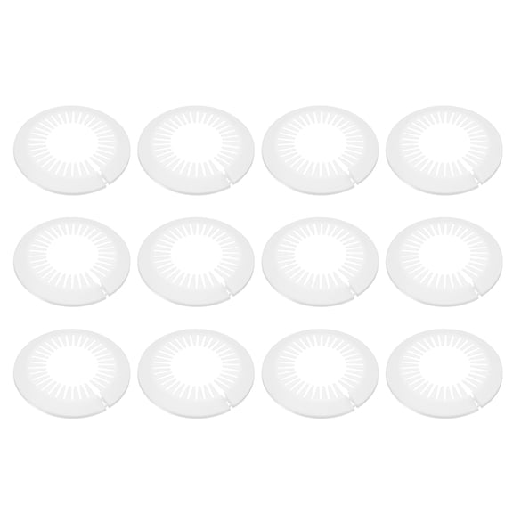 12 Pack Flange Water Pipe Cover, 6.3"x 2.8"x 0.5" Plastic Round Pipe Collar for 70mm, White